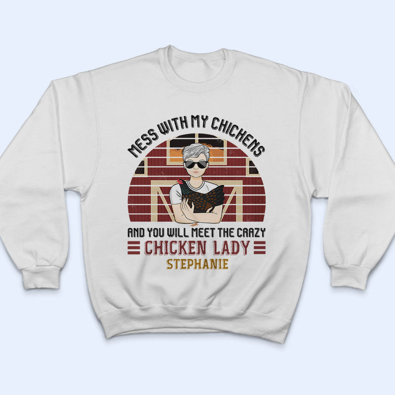 Crazy Chicken Lady - Personalized Custom T Shirt