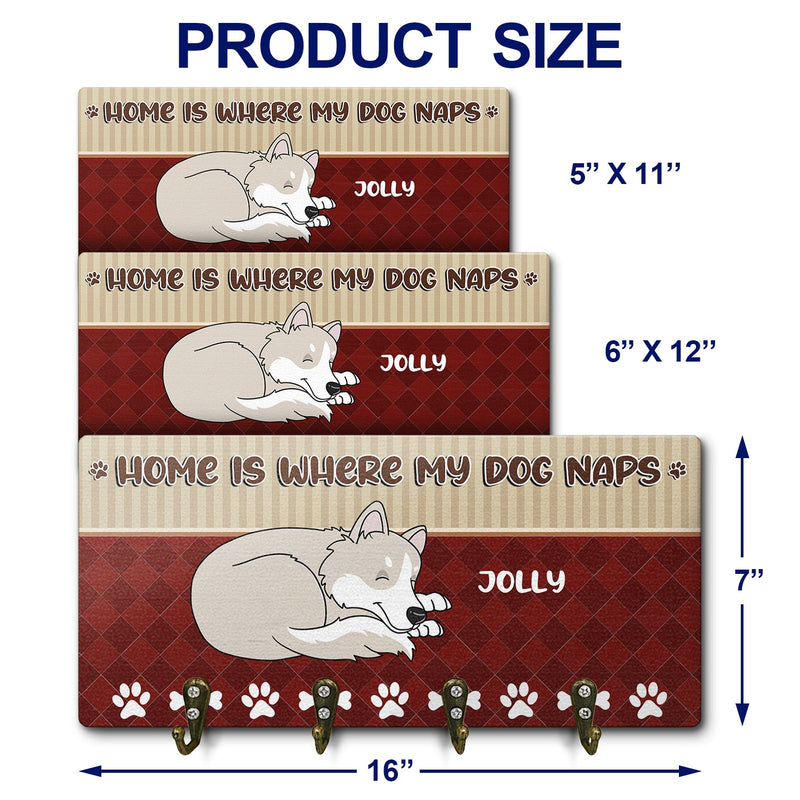 La maison est là où mon chien fait la sieste - Cadeau pour les amoureux des chiens - Porte-clés en bois personnalisé