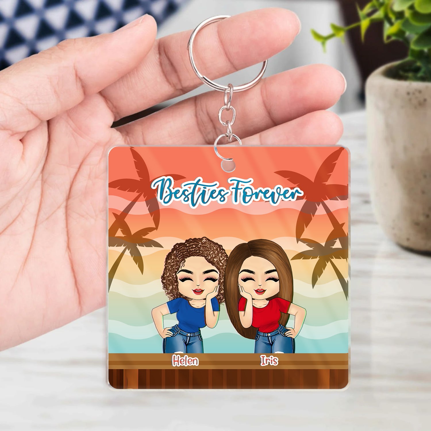 Best Friends Are the Sisters We Choose Keyring, Best Friends