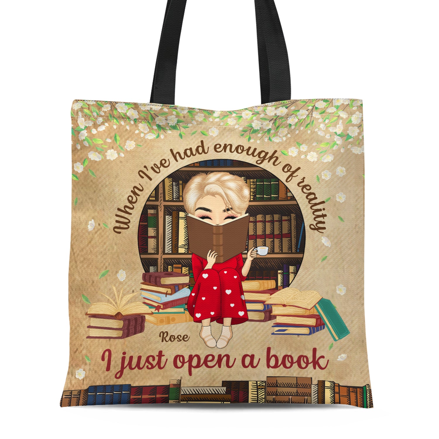 I Just Open A Book - Gift For Book Lover - Personalized Custom Zippered Canvas Bag