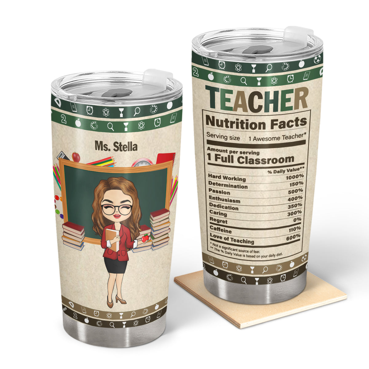 Teacher Nutrition Facts - Gift For Teacher - Personalized Tumbler ...