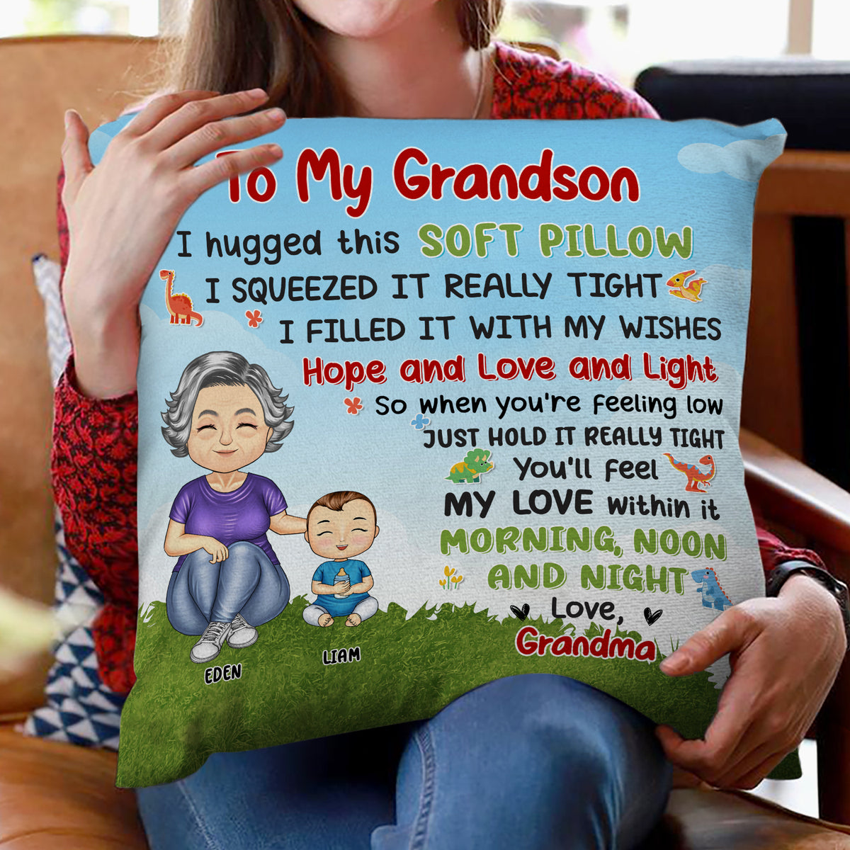 Grandma Mother Hugged This Soft Pillow - Gift For Granddaughter, Grand ...