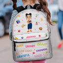I'm Kind Smart Brave Confident - Gift For Kids, Back To School Gift - Personalized Canvas Backpack