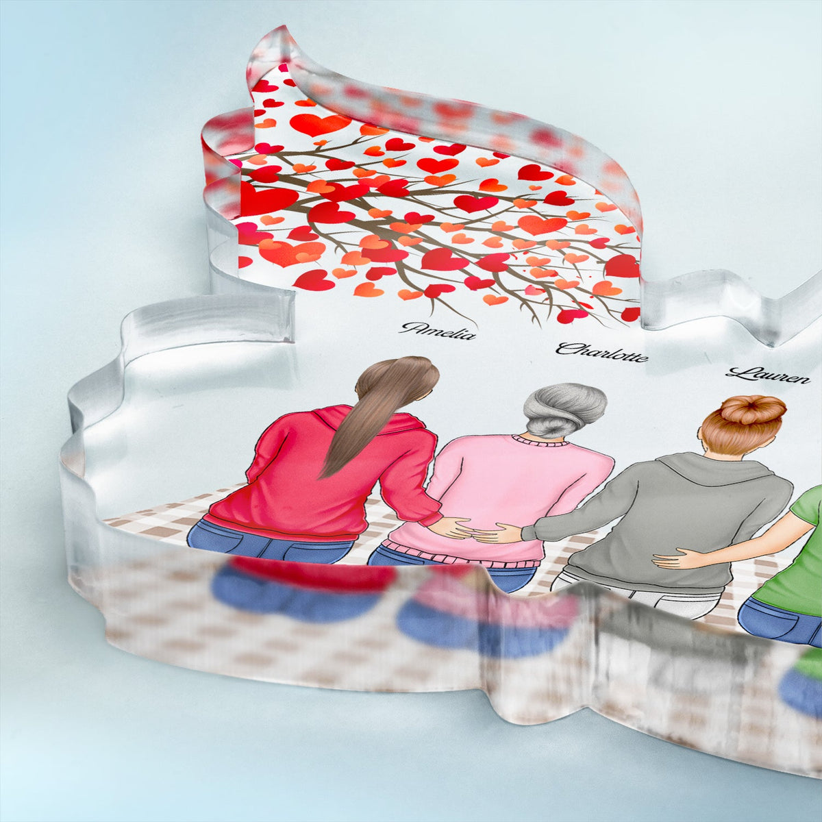 Mother And Daughter Forever Linked Together - Gift For Mother - Personalized Butterfly Shaped Acrylic Plaque