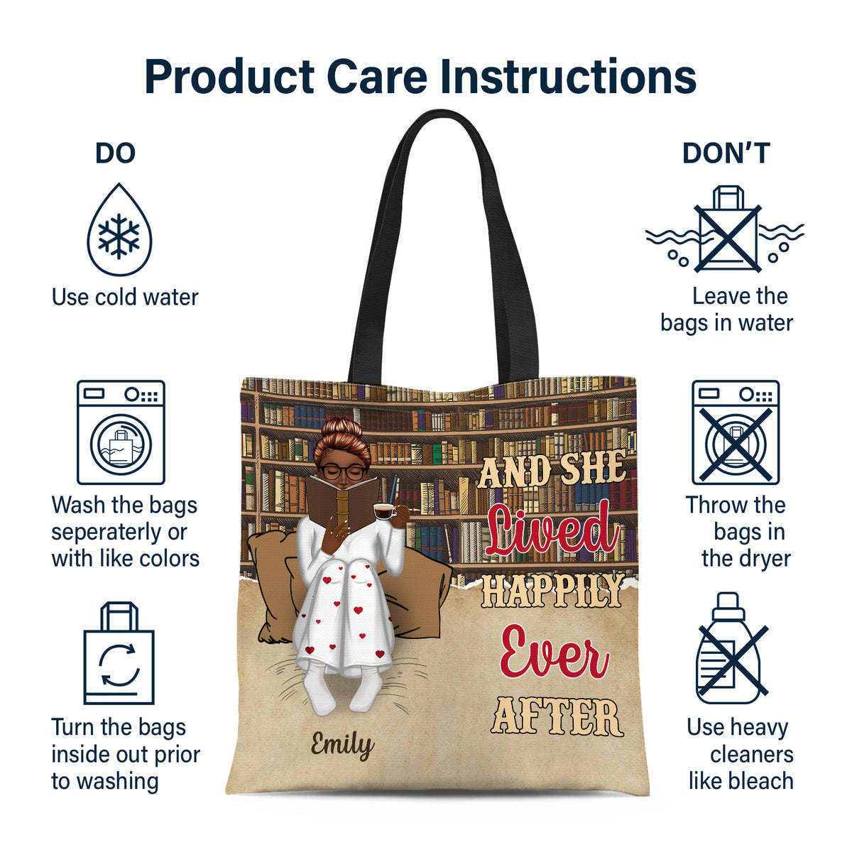 Personalized Library Book Tote Bag | Bliss EDU