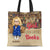 Cartoon Reading Just A Girl Who Loves Books Bag - Gift For Book Lovers - Personalized Zippered Canvas Bag