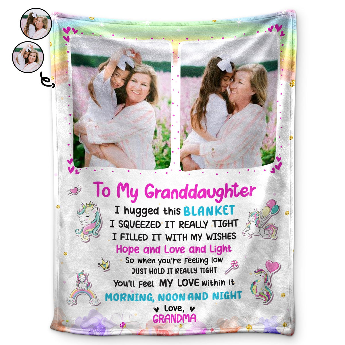 Custom Photo Grandma Mother Hugged This Soft Blanket - Gift For Grandd ...