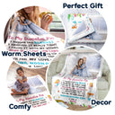 Custom Photo Grandma Mother Hugged This Soft Blanket - Gift For Granddaughter, Grandson, Kids - Personalized Fleece Blanket