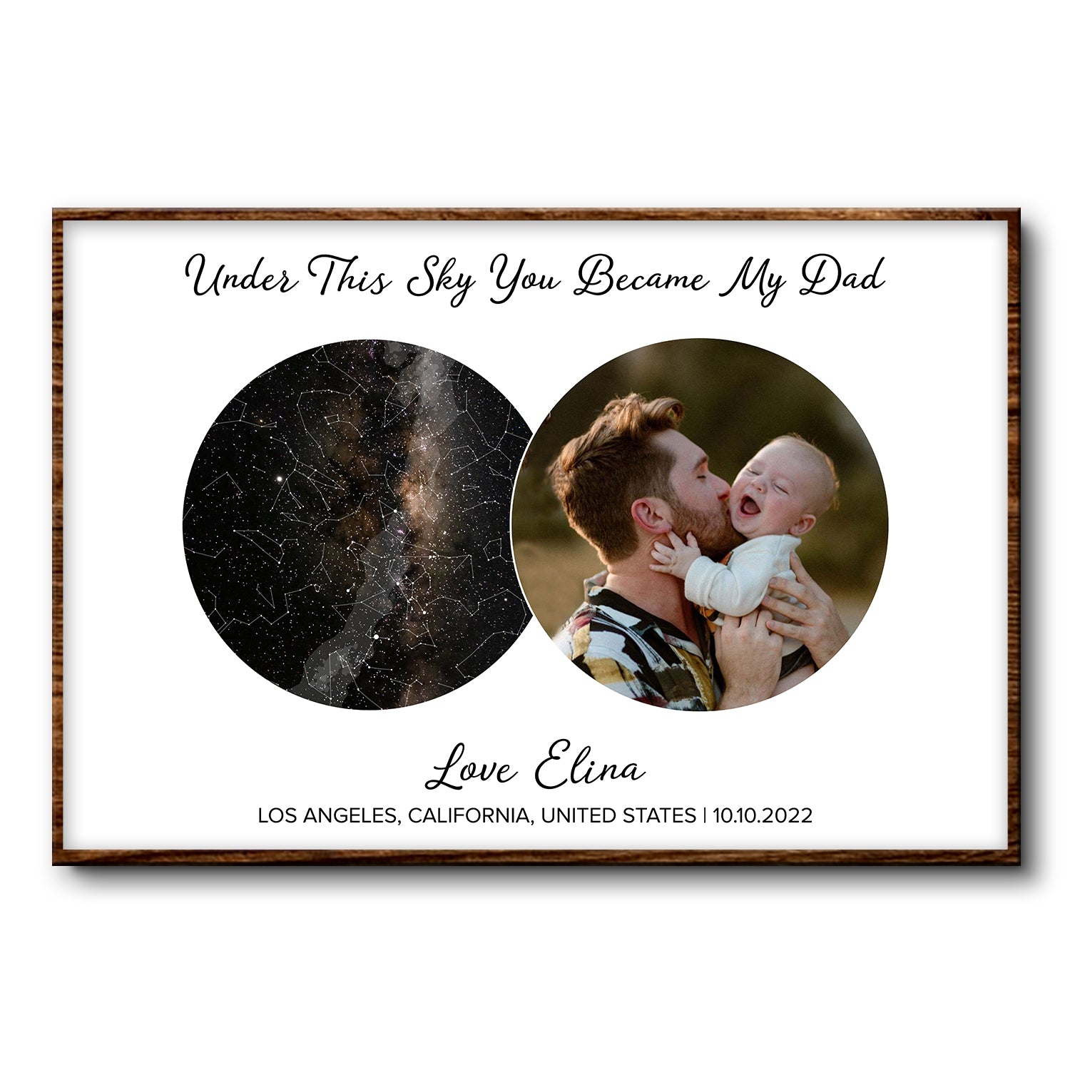 Star Map Custom Photo The Night You Became My Dad - Gift For Father, Dad - Personalized Poster