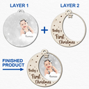 Décoration de Noël personnalisée en bois à 2 couches avec photo personnalisée