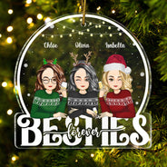 Besties Forever - Cadeau de Noël pour les meilleures amies - Décoration en acrylique personnalisée