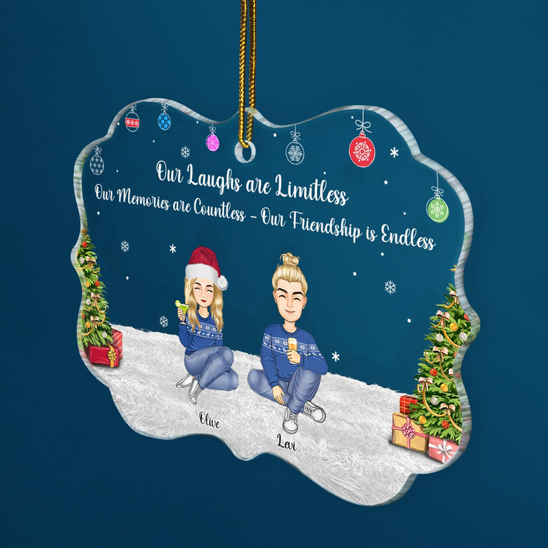 Our Memories Are Countless Our Friendship Is Endless - Christmas, Gift For Bestie - Personalized Medallion Acrylic Ornament