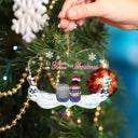 Tous les cœurs rentrent à la maison pour Noël - Noël, cadeau pour la famille - Ornement médaillon acrylique personnalisé