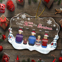 Tous les cœurs rentrent à la maison pour Noël - Noël, cadeau pour la famille - Ornement médaillon acrylique personnalisé