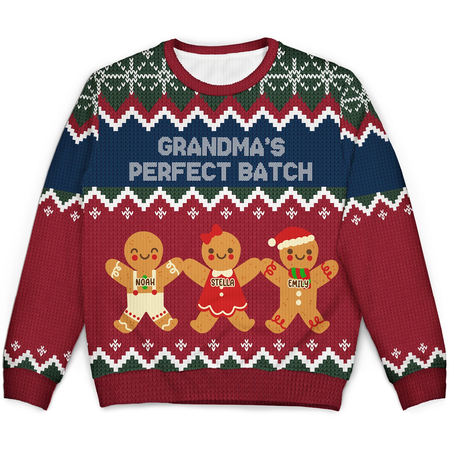 Grandma Grandpa Mom Dad Perfect Batch - Gift For Mom, Dad, Grandparents - Personalized Unisex Ugly Sweater