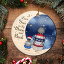 Grandma Mother I Love You To The Moon - Christmas, Gift For Granddaughter, Grandson, Kids - Personalized Circle Ceramic Ornament