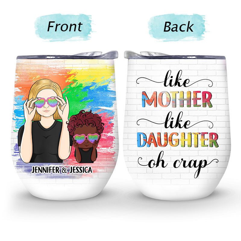 Telle mère, telle fille - Cadeau pour maman - Verre à vin personnalisé