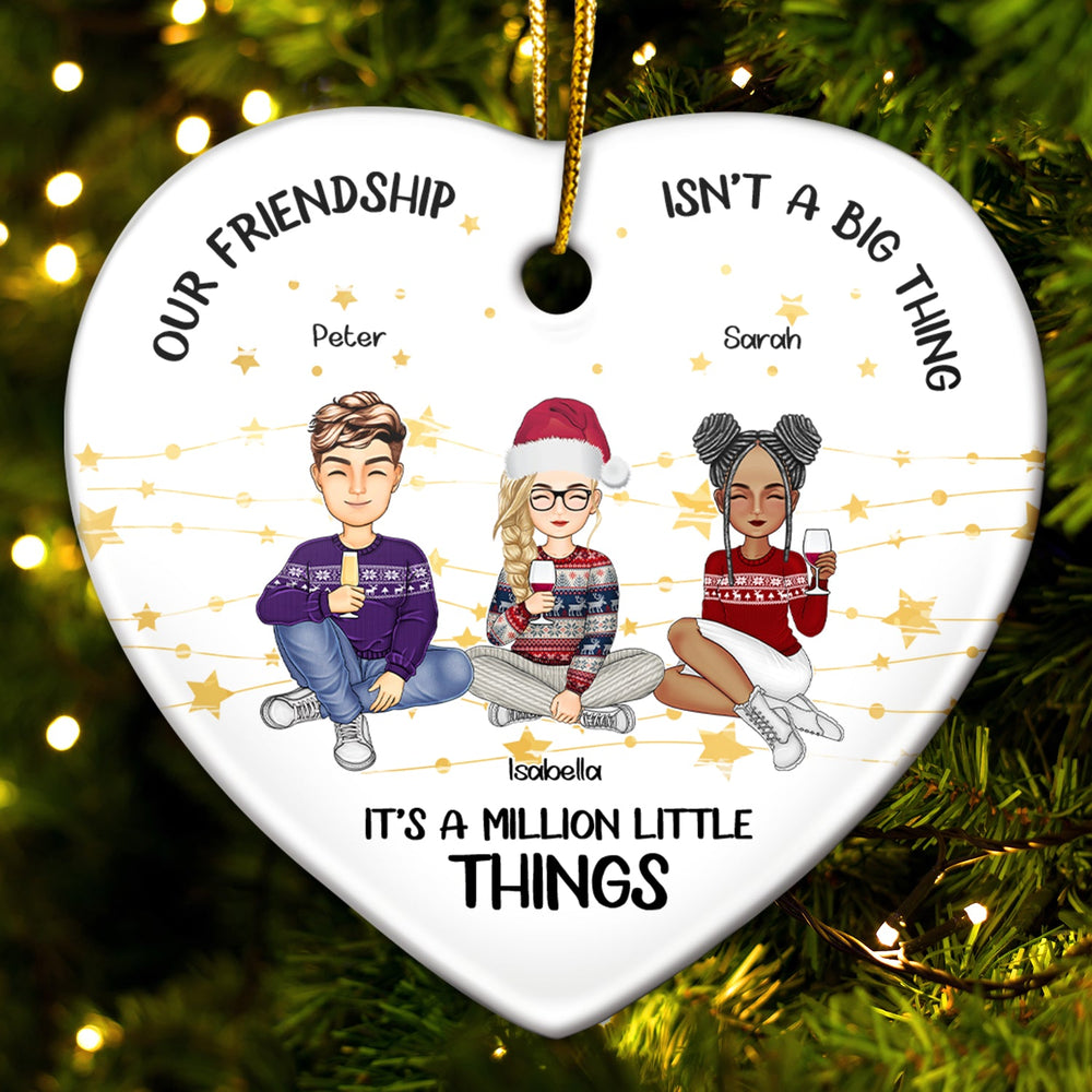 Million Little Things - Christmas Gift For Bestie - Personalized Heart Ceramic Ornament