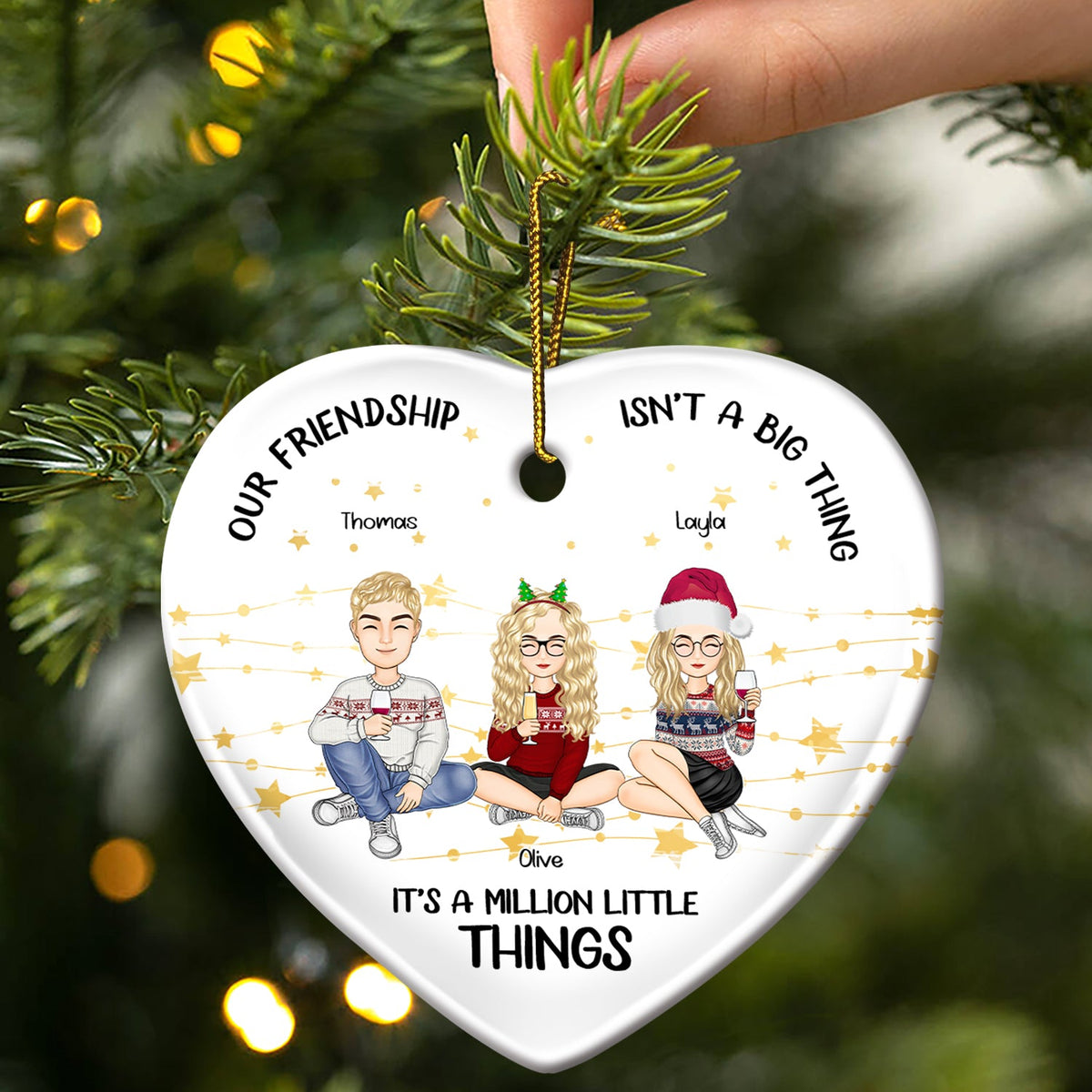 Million Little Things - Christmas Gift For Bestie - Personalized Heart Ceramic Ornament