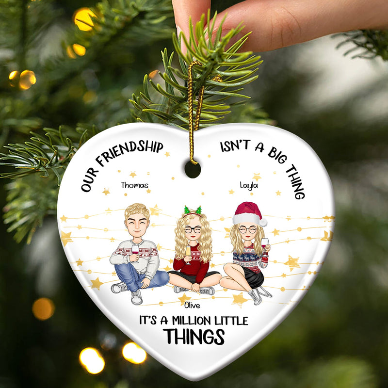 Million Little Things - Christmas Gift For Bestie - Personalized Heart Ceramic Ornament