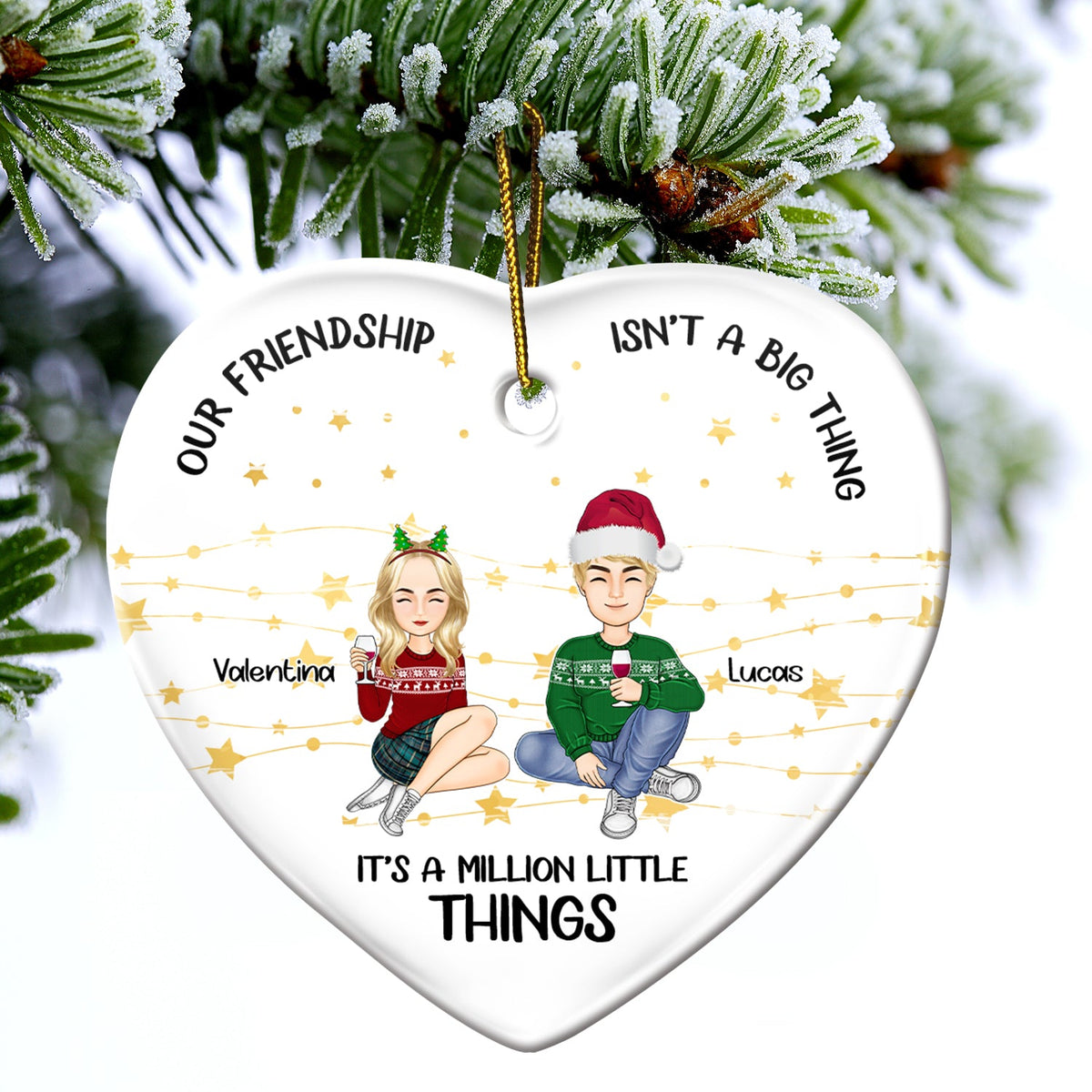 Million Little Things - Christmas Gift For Bestie - Personalized Heart Ceramic Ornament