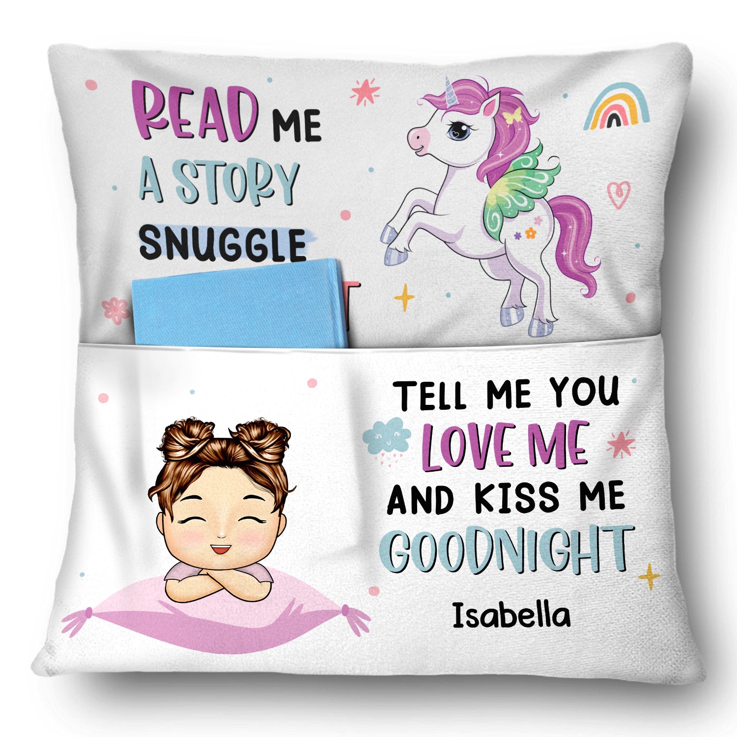 Read Me A Story - Gift For Kids - Personalized Pocket Pillow