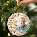 Custom Photo Miss You Beyond The Stars - Christmas, Memorial Gift - Personalized Circle Ceramic Ornament