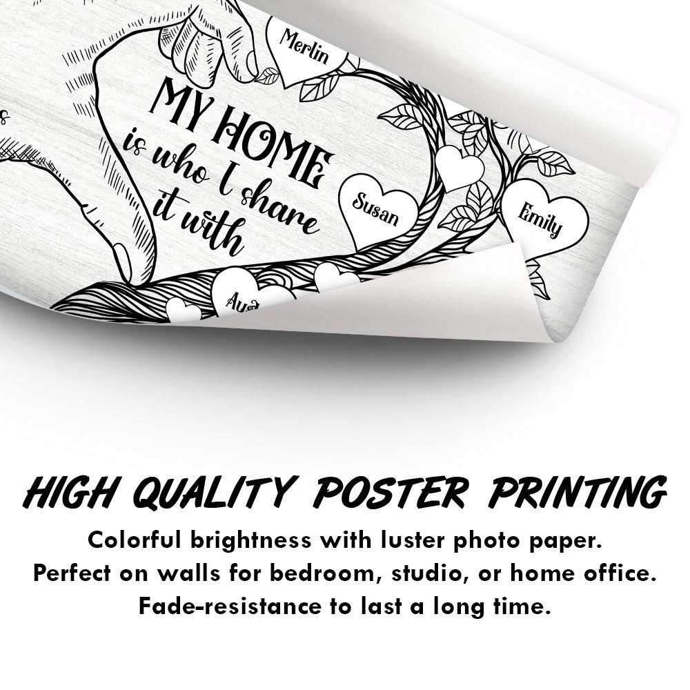 What I Love Most About My Home - Gift For Couples & Families - Personalized Custom Poster