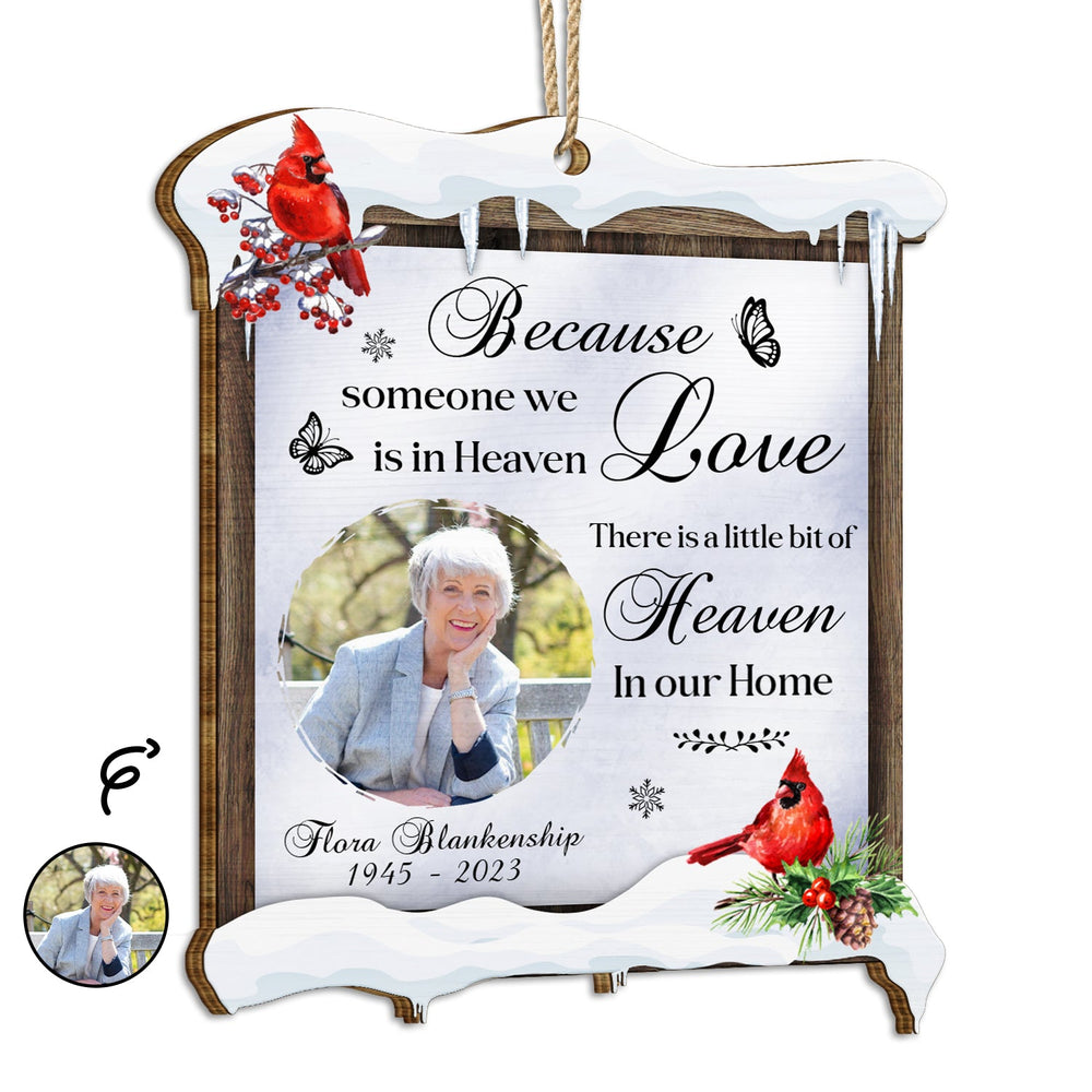Custom Photo In Loving Memory - Christmas, Memorial Gift - Personalized Custom Shaped Wooden Ornament