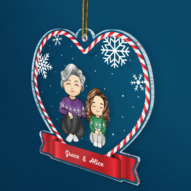 Christmas Grandma Mom Grandkids Kids - Gift For Granddaughter, Grandson - Personalized Custom Shaped Acrylic Ornament