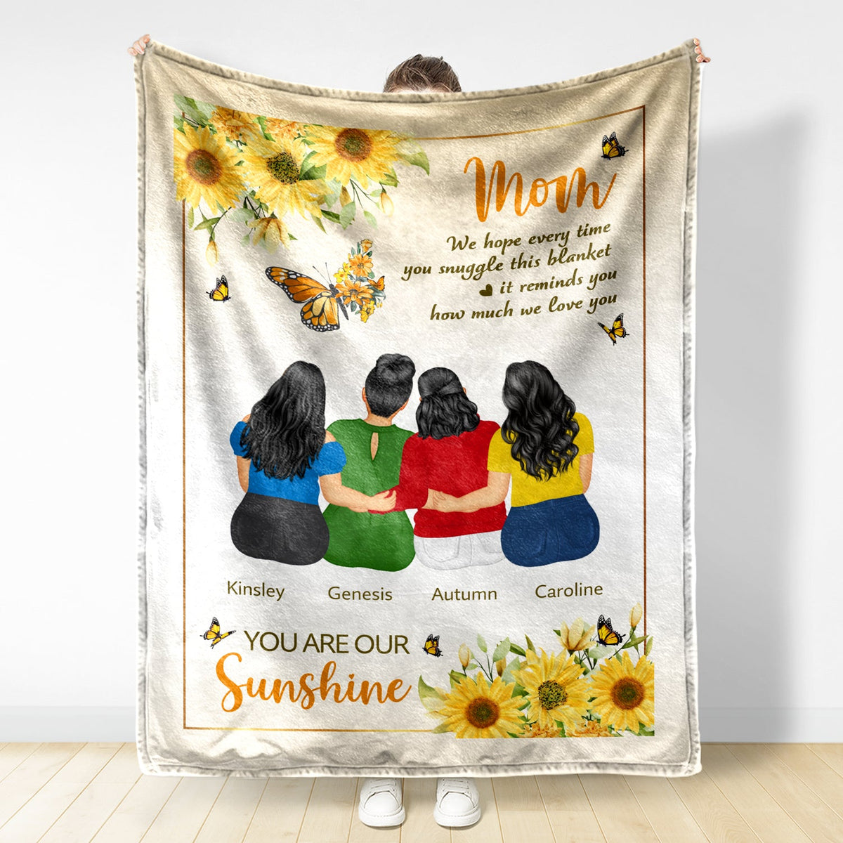 Mom You Are My Sunshine - Gift For Mom - Personalized Fleece Blanket