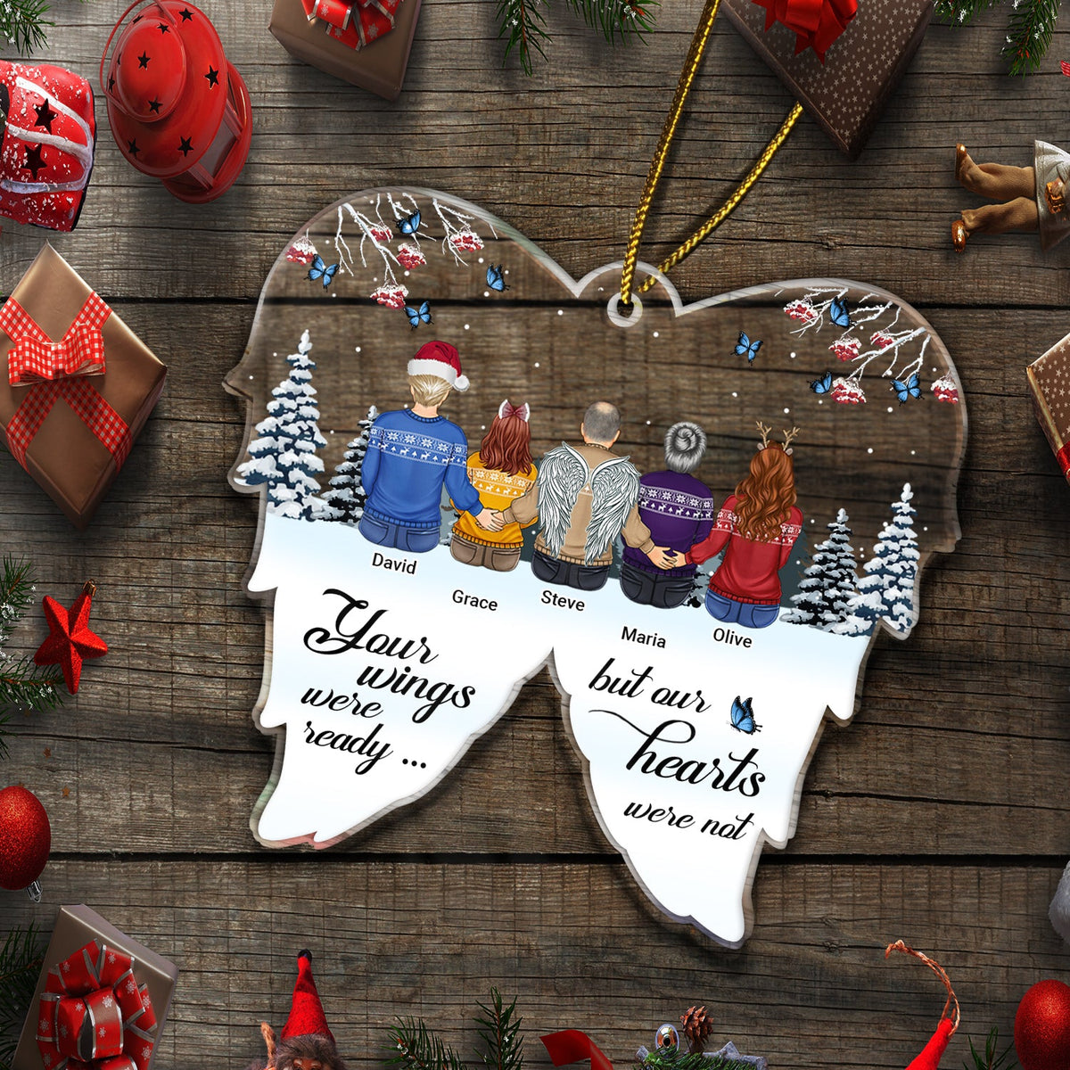 Your Wings Were Ready - Christmas, Memorial Gift - Personalized Custom Shaped Acrylic Ornament