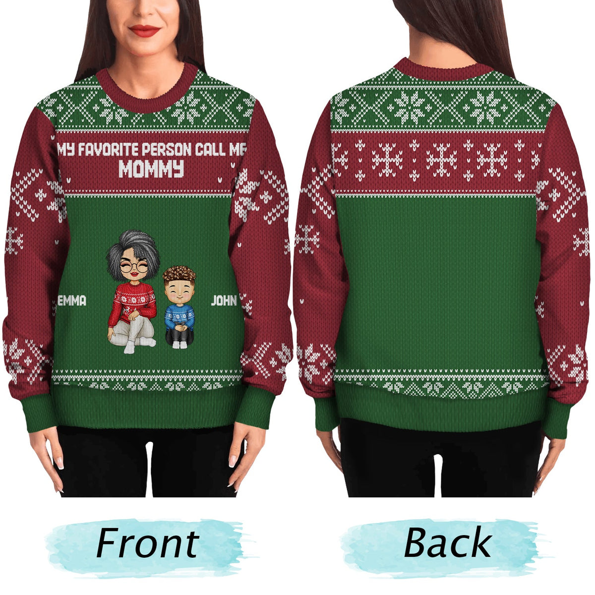 My Favorite People Call Me - Christmas Gift For Grandma, Mom - Personalized Unisex Ugly Sweater