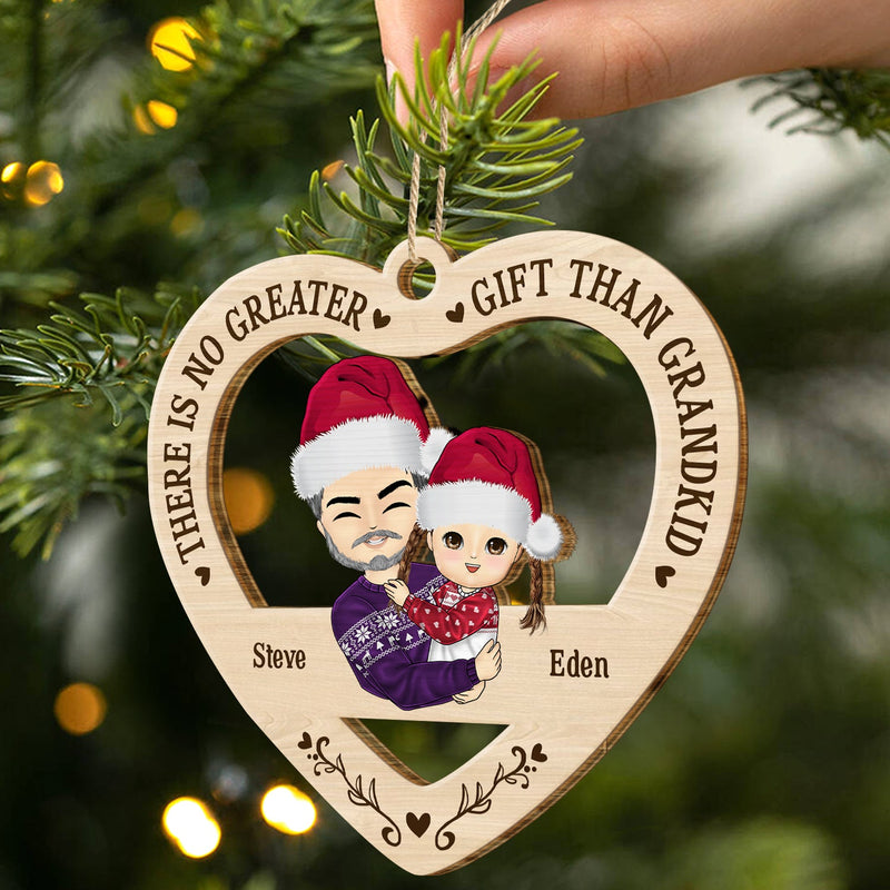 Grandkid I Love You Forever & Always - Christmas Gift For Grandma, Grandpa - Personalized Wooden Cutout Ornament
