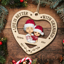 Grandkid I Love You Forever & Always - Christmas Gift For Grandma, Grandpa - Personalized Wooden Cutout Ornament