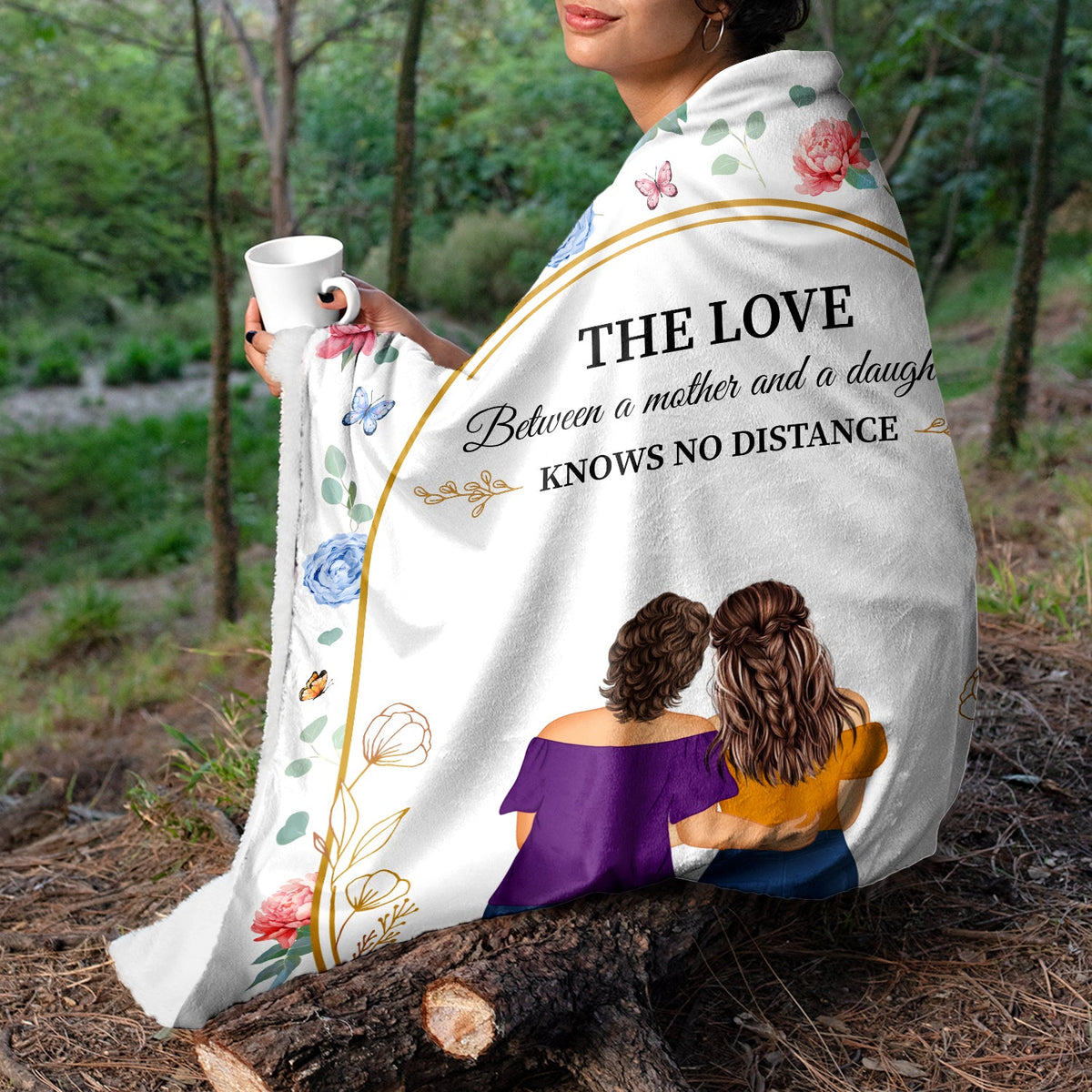 Mother And Daughter Forever Linked Together - Loving Gift For Mother - Personalized Fleece Blanket