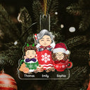 Tasses pour grand-mère, grand-père et petit-enfant - Cadeau pour petits-enfants et enfants - Décoration acrylique découpée personnalisée