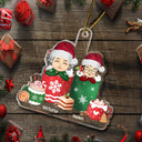 Tasses pour grand-mère, grand-père et petit-enfant - Cadeau pour petits-enfants et enfants - Décoration acrylique découpée personnalisée