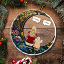 Noël Tu me manques - Cadeau commémoratif pour les amoureux des animaux, maman chien, papa chien, maman chat, papa chat - Ornement en verre rond personnalisé