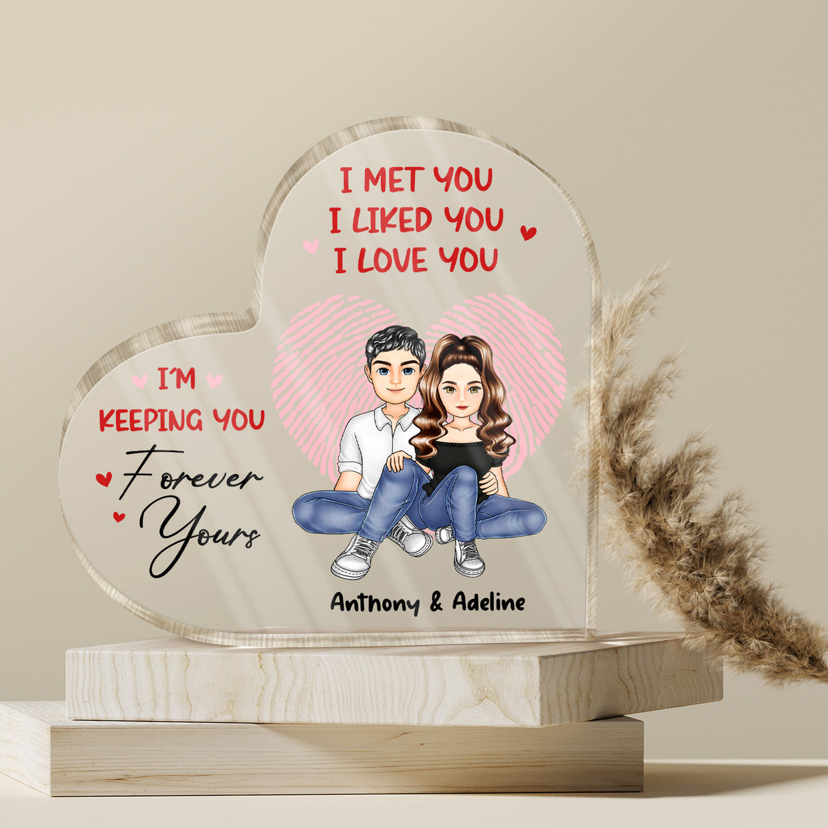 I Met You I Liked You I Love You - Gift For Couples - Personalized Hea ...