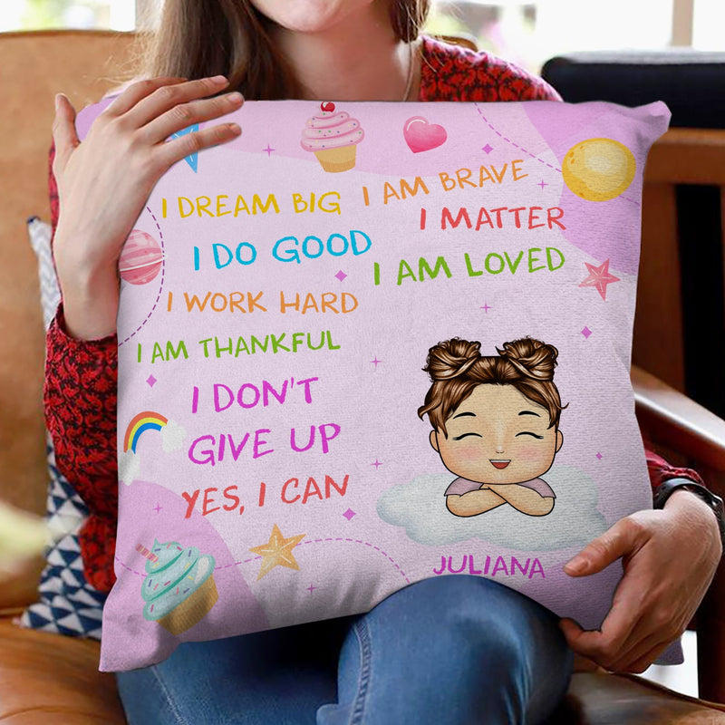 I Dream Big I Do Good - Gift For Granddaughter, Grandson, Kids - Personalized Pillow