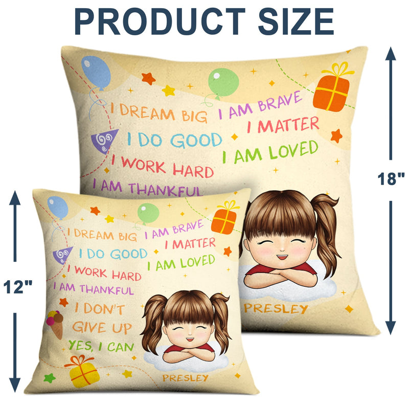 I Dream Big I Do Good - Gift For Granddaughter, Grandson, Kids - Personalized Pillow
