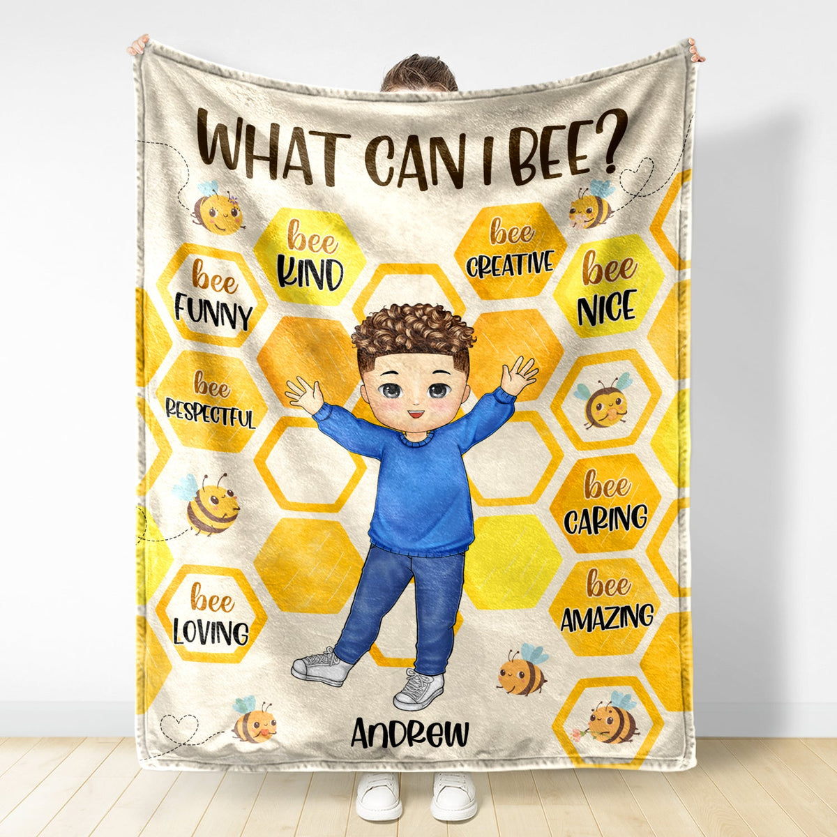 Soyez drôle, soyez gentil - Cadeau pour petite-fille, petit-fils, enfants - Couverture polaire personnalisée