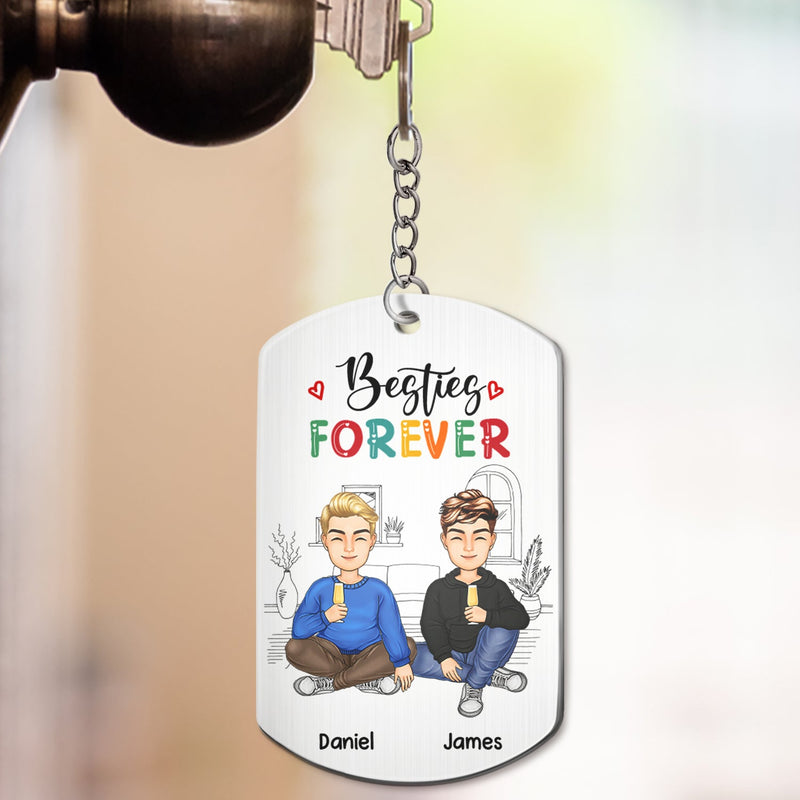 Besties Forever - Gift For Besties - Personalized Aluminum Keychain