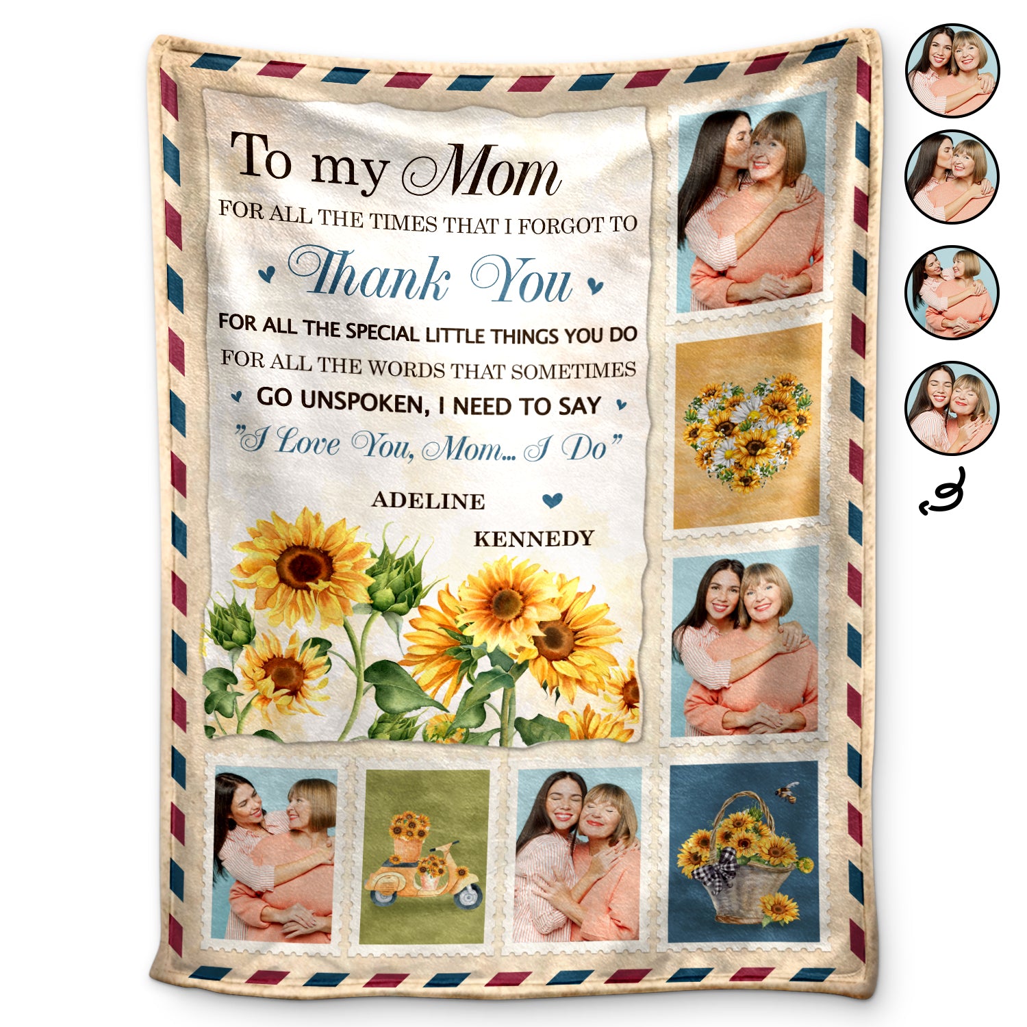 Custom Photo For All The Special Things You do - Gift For Mom - Personalized Fleece Blanket