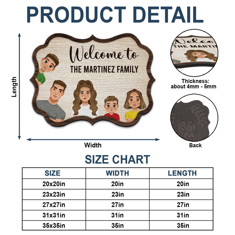 Welcome To Our Family - Family Gift - Personalized Custom Shaped Doormat