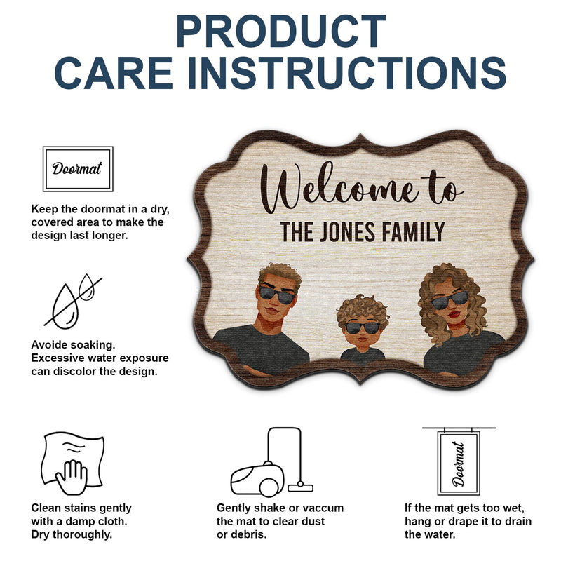 Welcome To Our Family - Family Gift - Personalized Custom Shaped Doormat