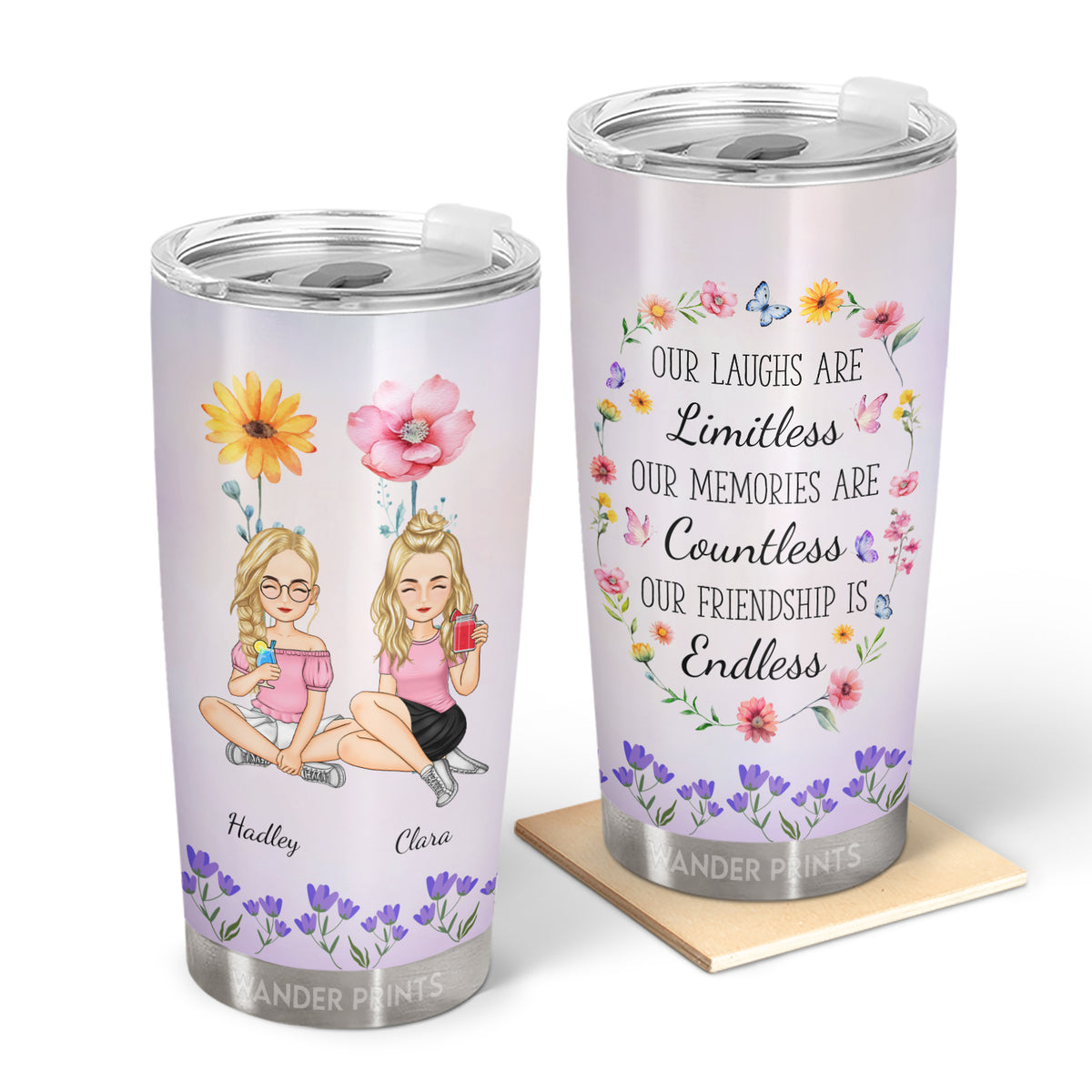 Our Friendship Is Endless T For Bestie Personalized Tumbler Wander Prints™ 1396