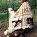 Custom Photo Grandma I Love You To The Moon And Back - Gift For Grandma - Personalized Fleece Blanket