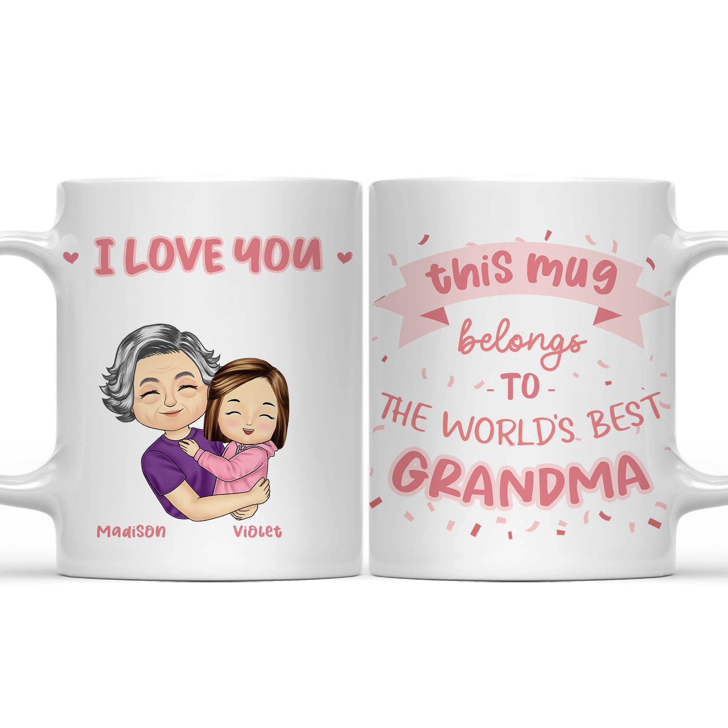 The World's Best Mom Grandma - Gift For Mother, Grandmother - Personalized Mug